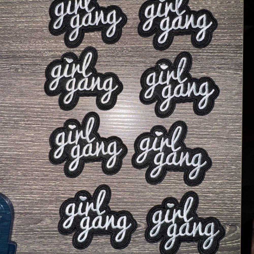 8 Girl Gang Embroidered Patches - Black and White